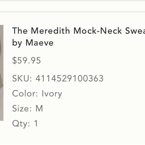 Anthro Maeve Cream Turtleneck Sweater - like new and stunning! - Picture 2 of 4